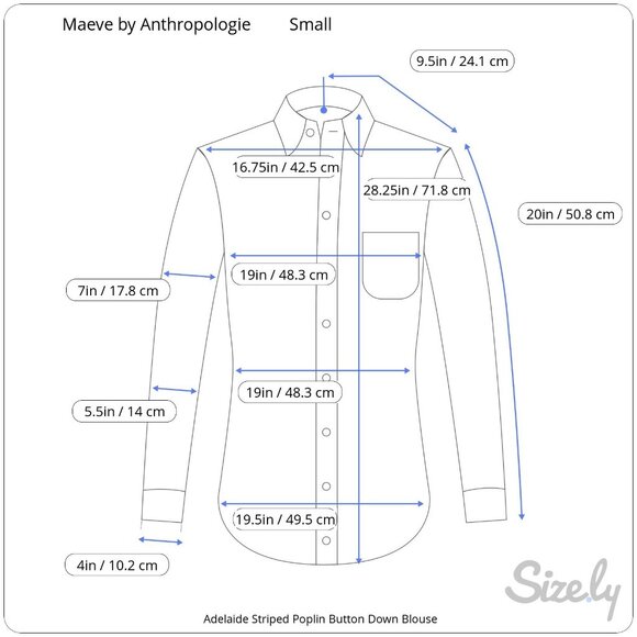 Maeve Anthropologie Adelaide Navy Red Striped Poplin Button Down Blouse Small - Picture 13 of 13